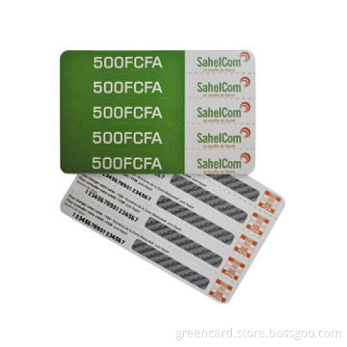 Pre-paid Scratch Cards, Made of PVC or Paper Material, Customized Specifications Accepted